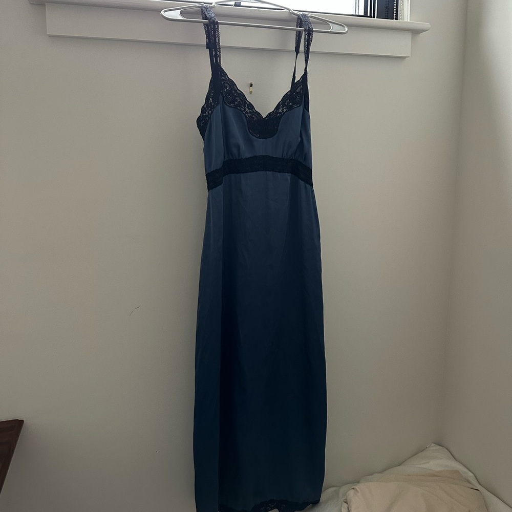 COPY - LoveShackFancy blue and black lace maxi!